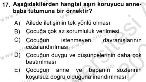 Eğitim Psikolojisi Dersi 2023 - 2024 Yılı (Vize) Ara Sınavı 17. Soru