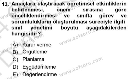 Eğitim Psikolojisi Dersi 2023 - 2024 Yılı (Final) Dönem Sonu Sınavı 13. Soru