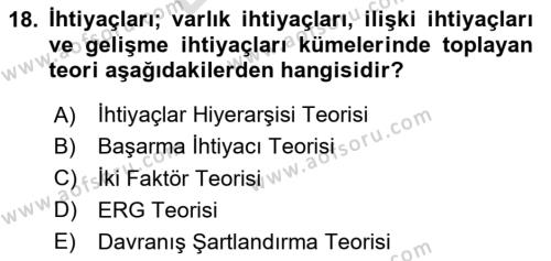 Eğitim Psikolojisi Dersi 2023 - 2024 Yılı (Final) Dönem Sonu Sınavı 18. Soru