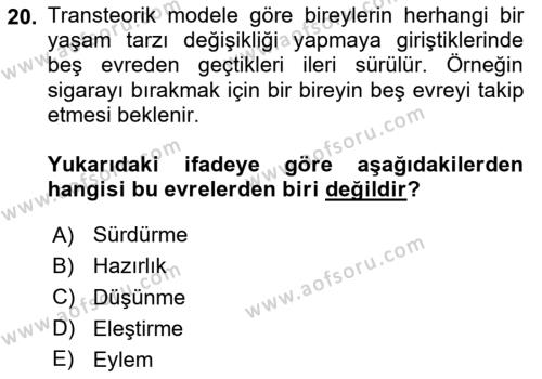 Sosyal Psikoloji 2 Dersi 2020 - 2021 Yılı Yaz Okulu Sınavı 20. Soru