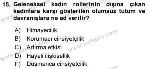 Sosyal Psikoloji 2 Dersi 2022 - 2023 Yılı Yaz Okulu Sınavı 15. Soru