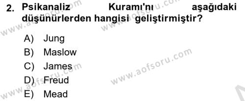 Sosyal Psikoloji 2 Dersi 2022 - 2023 Yılı Yaz Okulu Sınavı 2. Soru