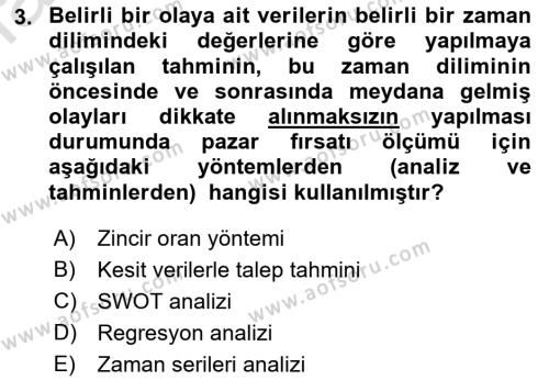 Pazarlama İlkeleri Dersi 2022 - 2023 Yılı (Vize) Ara Sınavı 3. Soru