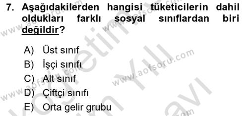 Sağlık Hizmetleri Pazarlaması Dersi 2021 - 2022 Yılı (Vize) Ara Sınavı 7. Soru