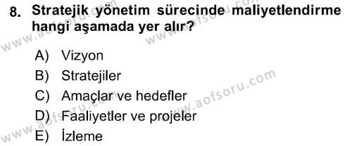 Sağlık Hizmetleri Pazarlaması Dersi 2021 - 2022 Yılı Yaz Okulu Sınavı 8. Soru