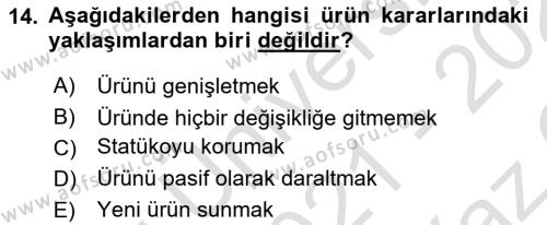 Spor Pazarlaması Dersi 2021 - 2022 Yılı Yaz Okulu Sınavı 14. Soru