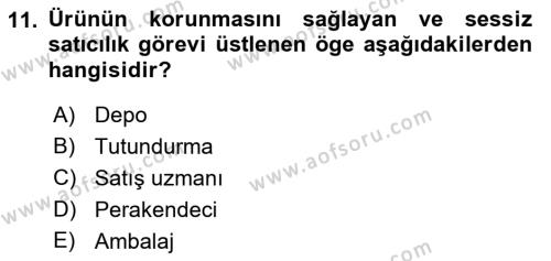 Spor Pazarlaması Dersi 2022 - 2023 Yılı (Final) Dönem Sonu Sınavı 11. Soru