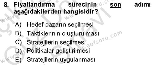 Spor Pazarlaması Dersi 2022 - 2023 Yılı (Final) Dönem Sonu Sınavı 8. Soru