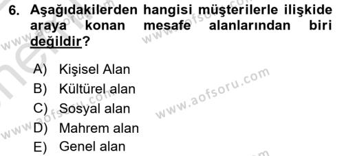 Müşteri İlişkileri Yönetimi Dersi 2021 - 2022 Yılı (Vize) Ara Sınavı 6. Soru
