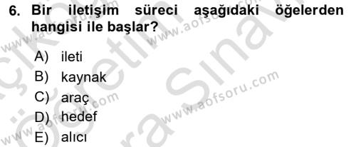 Müşteri İlişkileri Yönetimi Dersi 2023 - 2024 Yılı (Vize) Ara Sınavı 6. Soru