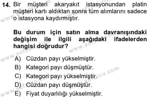 Müşteri İlişkileri Yönetimi Dersi 2023 - 2024 Yılı (Final) Dönem Sonu Sınavı 14. Soru