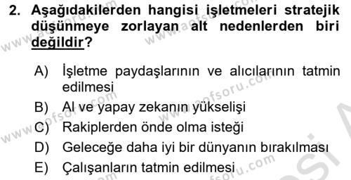 Müşteri İlişkileri Yönetimi Dersi 2023 - 2024 Yılı (Final) Dönem Sonu Sınavı 2. Soru