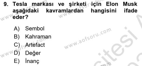 Müşteri İlişkileri Yönetimi Dersi 2023 - 2024 Yılı (Final) Dönem Sonu Sınavı 9. Soru