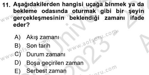 Tüketici Davranışları Dersi 2023 - 2024 Yılı (Vize) Ara Sınavı 11. Soru