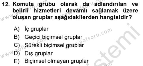 Tüketici Davranışları Dersi 2023 - 2024 Yılı (Final) Dönem Sonu Sınavı 12. Soru