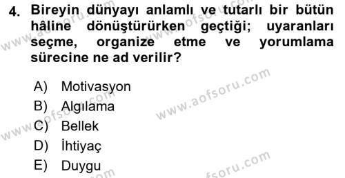 Tüketici Davranışları Dersi 2023 - 2024 Yılı (Final) Dönem Sonu Sınavı 4. Soru