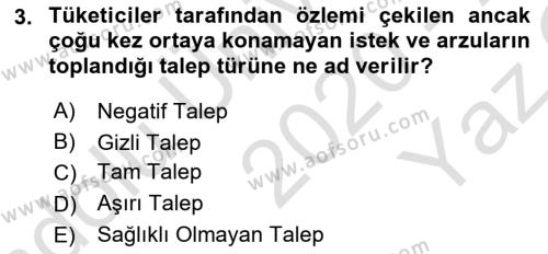 Tedarik Zinciri Yönetimi Dersi 2020 - 2021 Yılı Yaz Okulu Sınavı 3. Soru