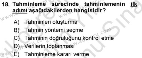 Tedarik Zinciri Yönetimi Dersi 2021 - 2022 Yılı (Final) Dönem Sonu Sınavı 18. Soru