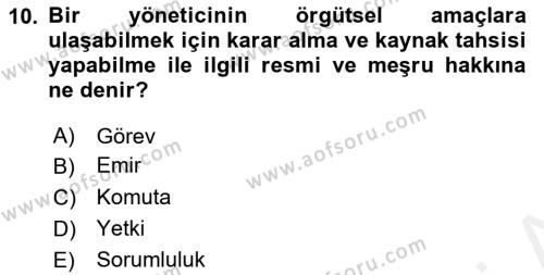 Satış Yönetimi Dersi 2018 - 2019 Yılı (Final) Dönem Sonu Sınavı 10. Soru