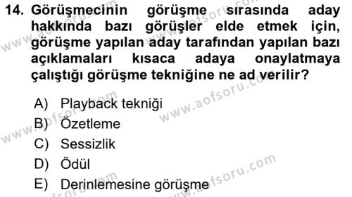 Satış Yönetimi Dersi 2018 - 2019 Yılı Yaz Okulu Sınavı 14. Soru