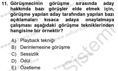 Satış Yönetimi Dersi 2020 - 2021 Yılı Yaz Okulu Sınavı 11. Soru