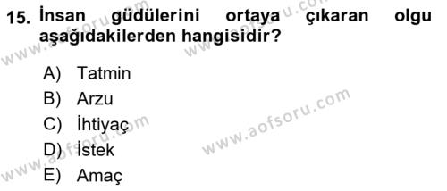 Satış Yönetimi Dersi 2021 - 2022 Yılı Yaz Okulu Sınavı 15. Soru