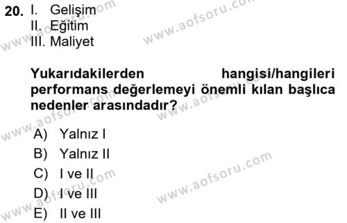 Satış Yönetimi Dersi 2021 - 2022 Yılı Yaz Okulu Sınavı 20. Soru