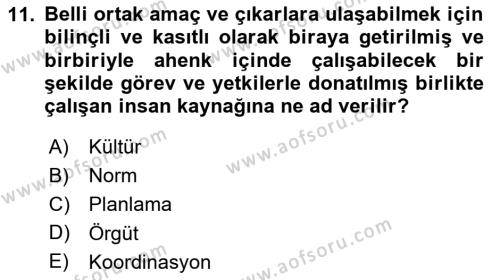 Satış Yönetimi Dersi 2023 - 2024 Yılı (Final) Dönem Sonu Sınavı 11. Soru