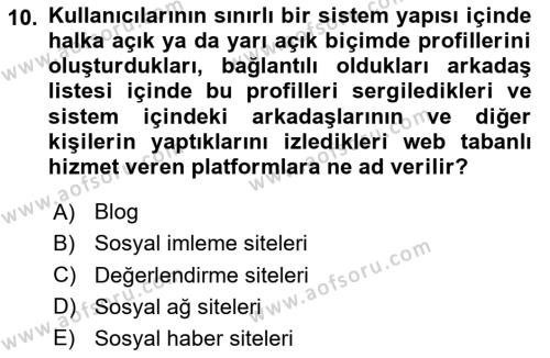 Tanıtım Ve Pazarlama 1 Dersi 2023 - 2024 Yılı Yaz Okulu Sınavı 10. Soru