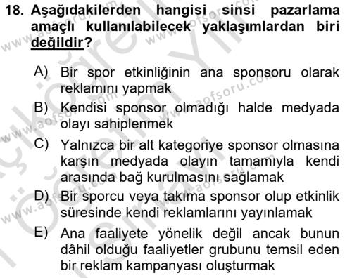 Tanıtım Ve Pazarlama Dersi 2020 - 2021 Yılı Yaz Okulu Sınavı 18. Soru