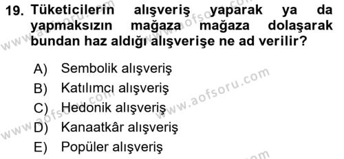 Tanıtım Ve Pazarlama Dersi 2024 - 2025 Yılı (Vize) Ara Sınavı 19. Soru