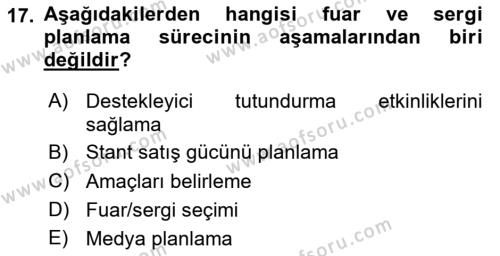 Pazarlama İletişimi Dersi 2023 - 2024 Yılı (Final) Dönem Sonu Sınavı 17. Soru