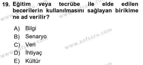 İnternet Ve Mobil Pazarlama Dersi 2021 - 2022 Yılı Yaz Okulu Sınavı 19. Soru