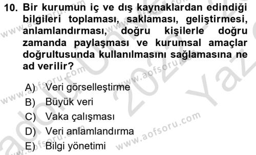 İnternet Ve Mobil Pazarlama Dersi 2022 - 2023 Yılı Yaz Okulu Sınavı 10. Soru