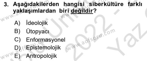 İnternet Ve Mobil Pazarlama Dersi 2022 - 2023 Yılı Yaz Okulu Sınavı 3. Soru