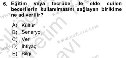 İnternet Ve Mobil Pazarlama Dersi 2023 - 2024 Yılı Yaz Okulu Sınavı 6. Soru