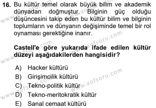 İnternet Ve Mobil Pazarlama Dersi 2024 - 2025 Yılı (Vize) Ara Sınavı 16. Soru