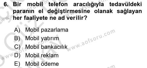 İnternet Ve Mobil Pazarlama Dersi 2024 - 2025 Yılı (Vize) Ara Sınavı 6. Soru