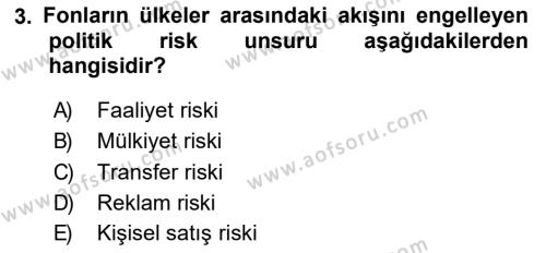 Küresel Pazarlama Dersi 2018 - 2019 Yılı (Final) Dönem Sonu Sınavı 3. Soru