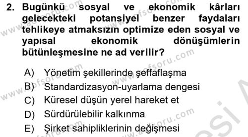 Küresel Pazarlama Dersi 2023 - 2024 Yılı (Final) Dönem Sonu Sınavı 2. Soru