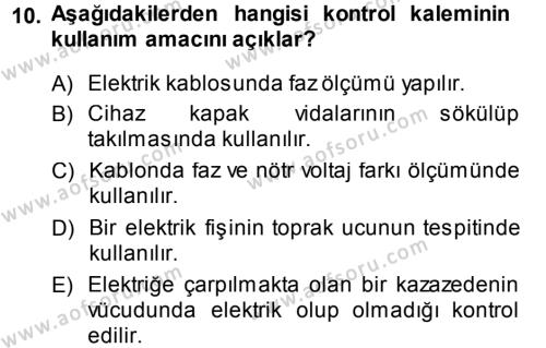 Radyo ve Televizyonda Ölçü Bakım Dersi 2013 - 2014 Yılı (Vize) Ara Sınavı 10. Soru
