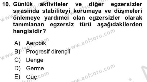 Temel Sağlık Ve Hastalık Bilgisi Dersi 2023 - 2024 Yılı Yaz Okulu Sınavı 10. Soru