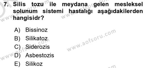 Temel Sağlık Ve Hastalık Bilgisi Dersi 2023 - 2024 Yılı Yaz Okulu Sınavı 7. Soru