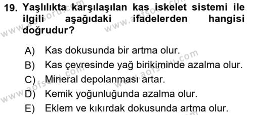 Temel Sağlık Ve Hastalık Bilgisi Dersi 2024 - 2025 Yılı (Vize) Ara Sınavı 19. Soru