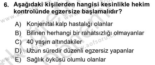 Temel Sağlık Ve Hastalık Bilgisi Dersi 2024 - 2025 Yılı (Vize) Ara Sınavı 6. Soru