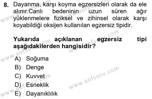 Temel Sağlık Ve Hastalık Bilgisi Dersi 2024 - 2025 Yılı (Vize) Ara Sınavı 8. Soru