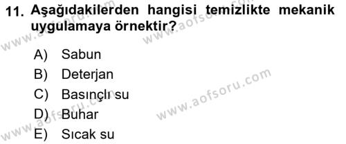 Hastalıklar Bilgisi Dersi 2020 - 2021 Yılı Yaz Okulu Sınavı 11. Soru