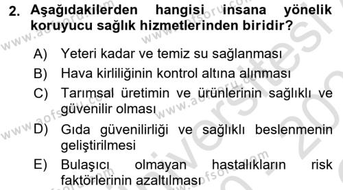 Hastalıklar Bilgisi Dersi 2020 - 2021 Yılı Yaz Okulu Sınavı 2. Soru