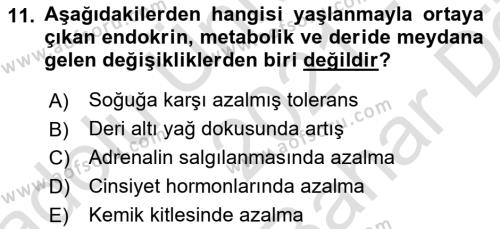 Hastalıklar Bilgisi Dersi 2021 - 2022 Yılı (Vize) Ara Sınavı 11. Soru