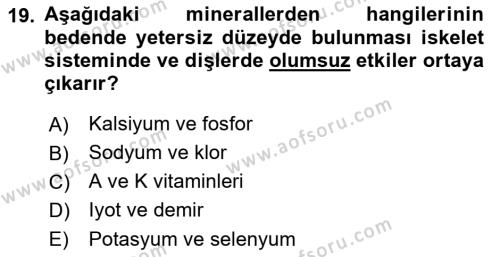 Hastalıklar Bilgisi Dersi 2021 - 2022 Yılı (Vize) Ara Sınavı 19. Soru